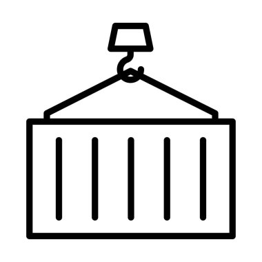 Vinç lifter konteyner vektör çizim 