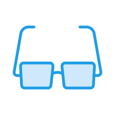 Beyaz arka plan, vektör, illüstrasyon izole gözlük düz simgesi