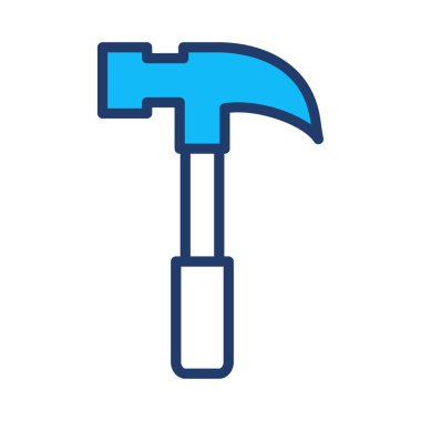 Beyaz arkaplan, vektör, illüstrasyon üzerinde izole edilmiş çekiç düz simgesi