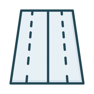 otoyol düz simgesi beyaz arka plan, vektör, illüstrasyon izole