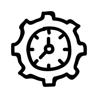 Beyaz arka plan, vektör, illüstrasyon izole vites düz simgesi ile saat