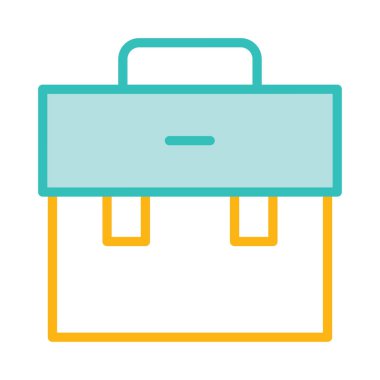 İnşaat aracı kutusu düz simgesi beyaz arka plan, vektör, illüstrasyon izole