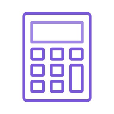 matematik hesap makinesi düz simgesi beyaz arka plan, vektör, illüstrasyon izole