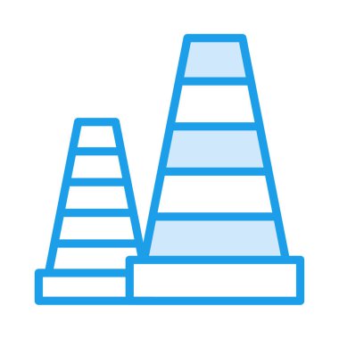 blok koniler düz simgesi beyaz arka plan, vektör, illüstrasyon izole