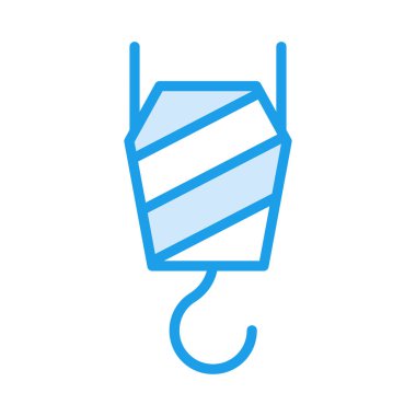 Vinç kanca düz simgesi beyaz arka plan, vektör, illüstrasyon izole 