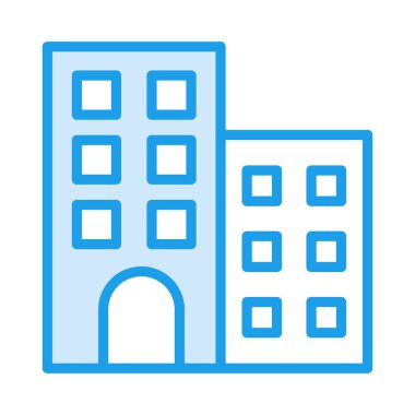 Bina düz simgesi beyaz arka plan, vektör, illüstrasyon izole