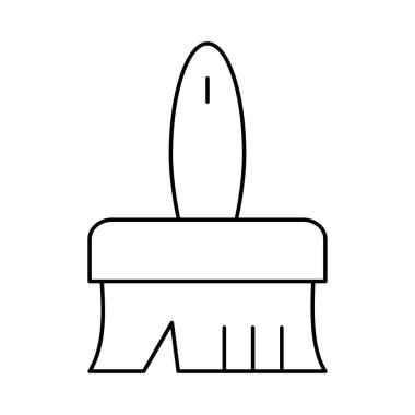 boya fırça düz simgesi beyaz arka plan, vektör, illüstrasyon izole