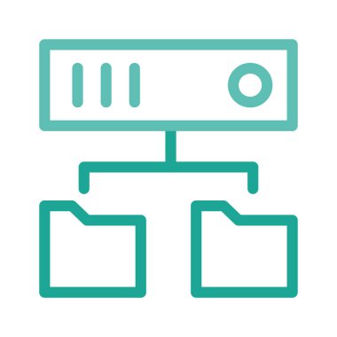 Web Hosting satır simge vektör çizim 