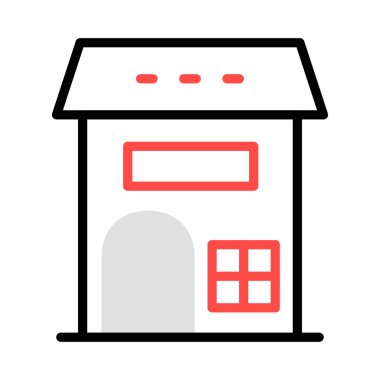 ev düz simgesi beyaz arka plan, vektör, illüstrasyon izole