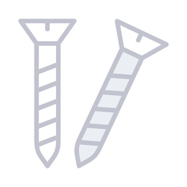 vida çivi düz simgesi beyaz arka plan, vektör, illüstrasyon izole