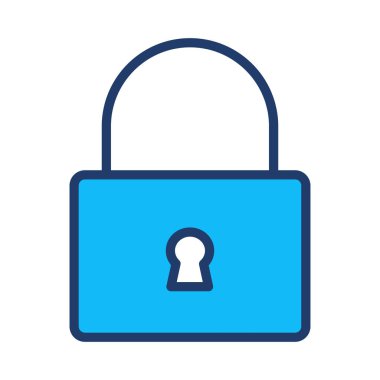 Beyaz arka plan, vektör, illüstrasyon izole kilit koruma düz simgesi