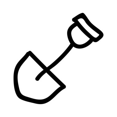 İnşaat Küreği düz simgesi beyaz arka plan, vektör, illüstrasyon izole