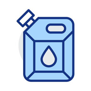 Petrol can düz beyaz arka plan, vektör, illüstrasyon izole simgesi