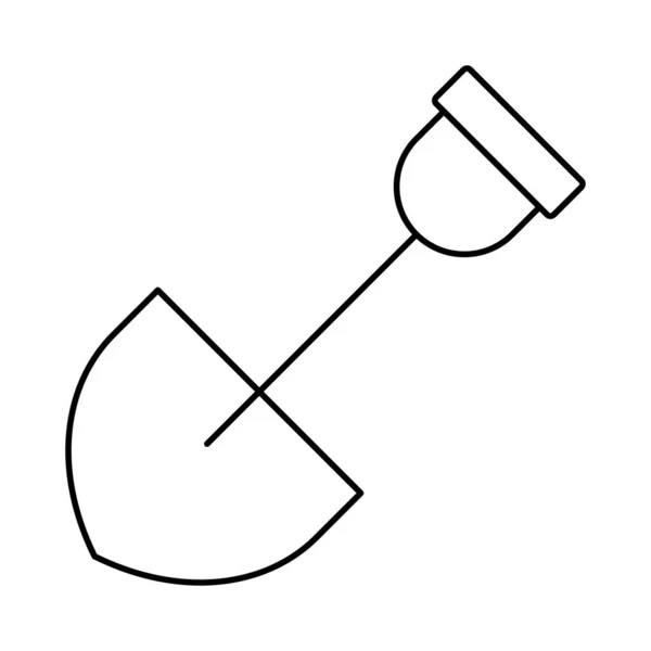 Bauschaufel Flaches Symbol Isoliert Auf Weißem Hintergrund Vektor Illustration — Stockvektor
