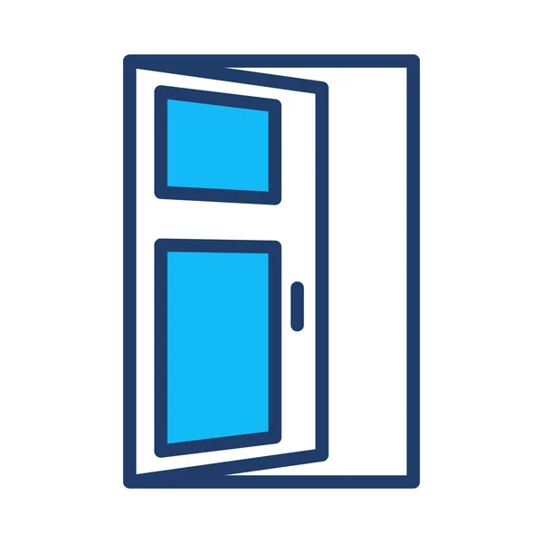 Puerta Abierta Icono Plano Aislado Sobre Fondo Blanco Vector Ilustración — Vector de stock