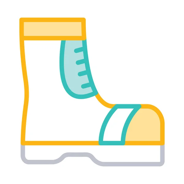 Protective Boot Flat Icon Isolated White Background Vector Illustration — Stock Vector