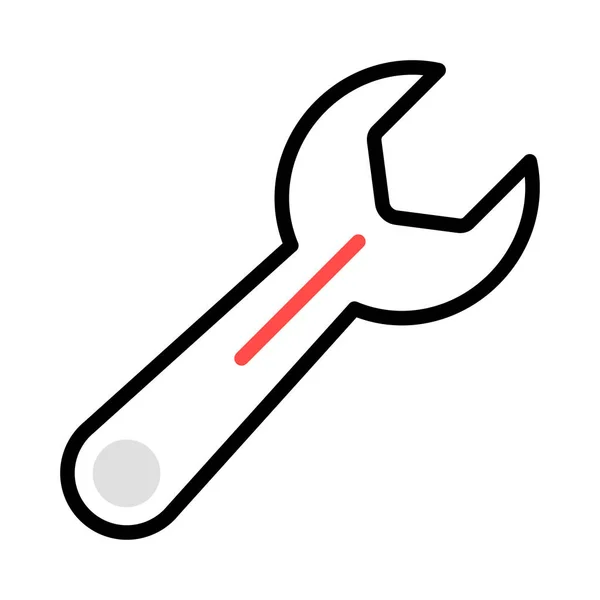 Wrench Flat Icon Isolated White Background Repair Tool — Stock Vector