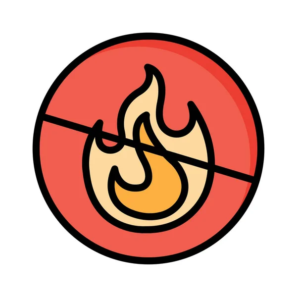 Nie Wolno Ilustracja Wektorowa Płomień Ogień — Wektor stockowy