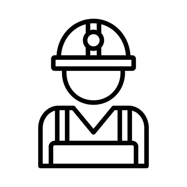 Ingénieur Construction Avatar Icône Plate Isolé Sur Fond Blanc Vecteur — Image vectorielle