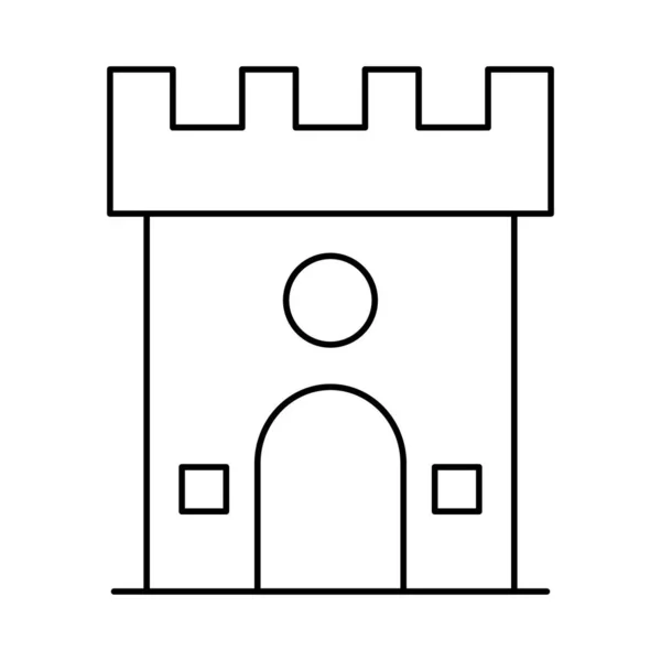 Hrad Ploché Ikony Izolovaných Bílém Pozadí Vektor Ilustrace — Stockový vektor