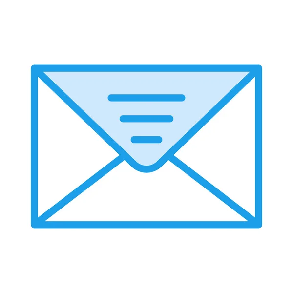 Enveloppe Mail Icône Plate Isolée Sur Fond Blanc Vecteur Illustration — Image vectorielle