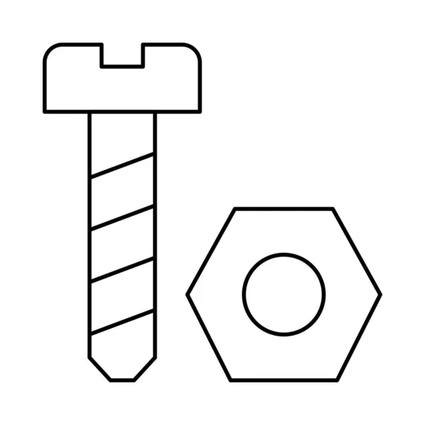 Parafuso Porca Ferramentas Vetor Ilustração — Vetor de Stock