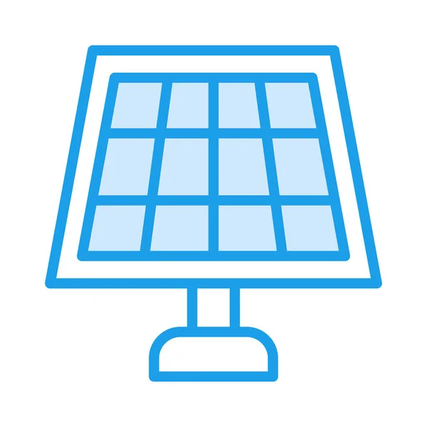 Painel Energia Solar Ícone Plano Isolado Fundo Branco Vetor Ilustração — Vetor de Stock