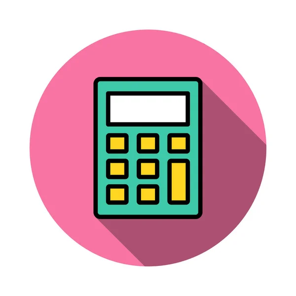 Calculadora Matemática Ícone Plano Isolado Fundo Branco Vetor Ilustração — Vetor de Stock