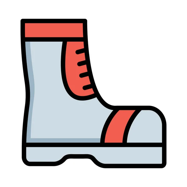 Protective Boot Flat Icon Isolated White Background Vector Illustration — Stock Vector