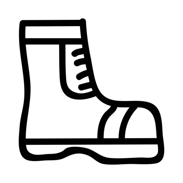 Protective Boot Flat Icon Isolated White Background Vector Illustration — Stock Vector