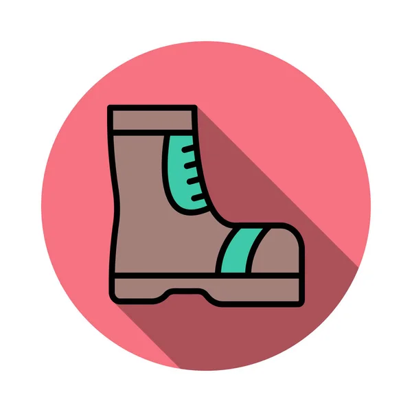 Protective Boot Flat Icon Isolated White Background Vector Illustration — Stock Vector