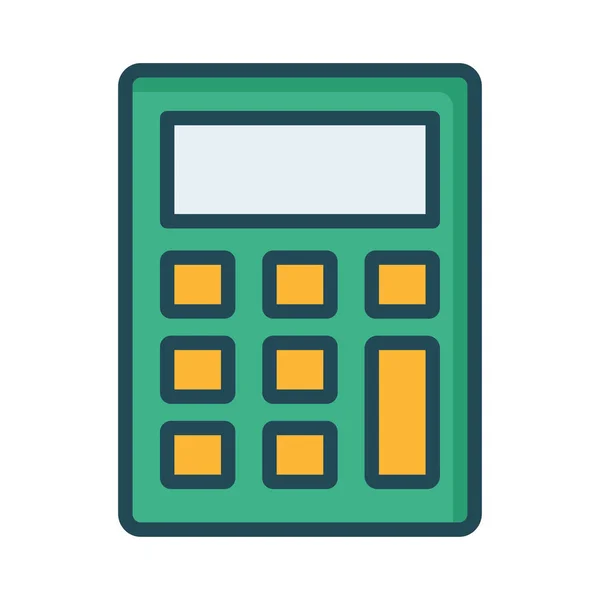 Calculadora Matemática Ícone Plano Isolado Fundo Branco Vetor Ilustração — Vetor de Stock