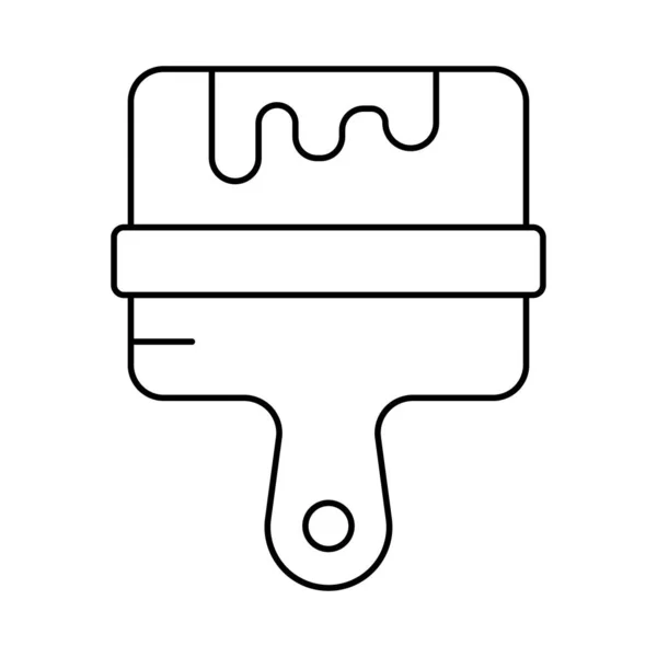 Pinceau Icône Plate Isolée Sur Fond Blanc Vecteur Illustration — Image vectorielle