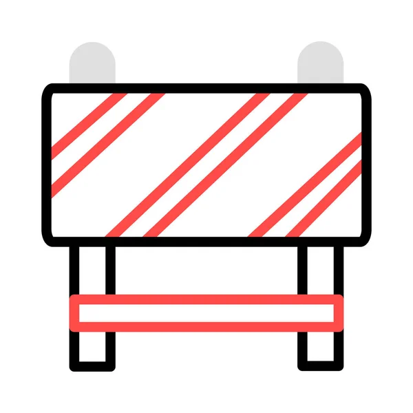 Baubarriere Flaches Symbol Isoliert Auf Weißem Hintergrund Vektor Illustration — Stockvektor