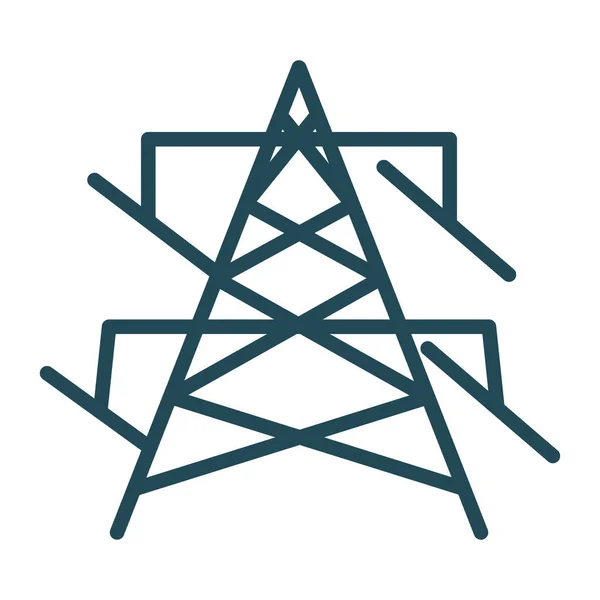 Elektrischer Turm Flaches Symbol Isoliert Auf Weißem Hintergrund Vektor Illustration — Stockvektor