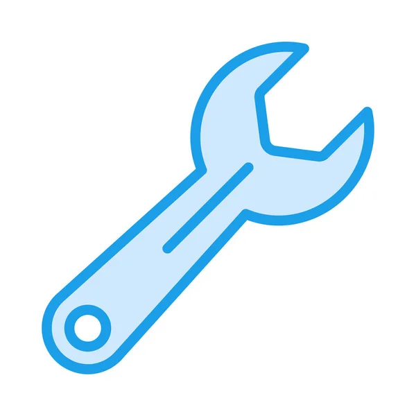 Wrench Flat Icon Isolated White Background Vector Illustration Repair Concept — Stock Vector