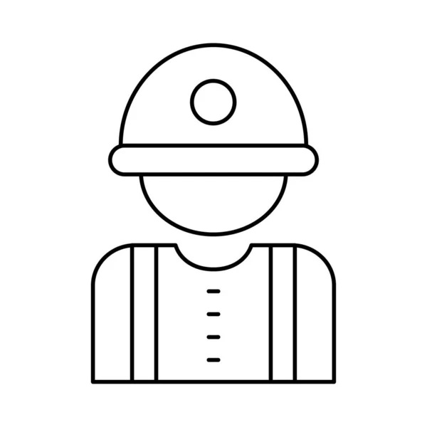 Ingeniero Construcción Avatar Icono Plano Aislado Sobre Fondo Blanco Vector — Archivo Imágenes Vectoriales