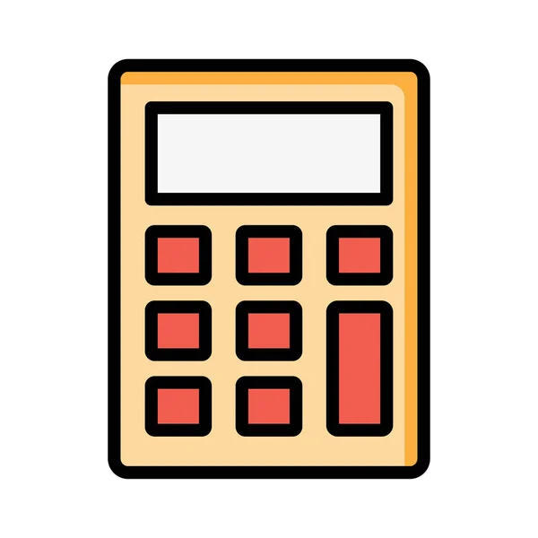 Math Kalkulator Płaskie Ikona Białym Tle Białym Tle Wektor Ilustracja — Wektor stockowy