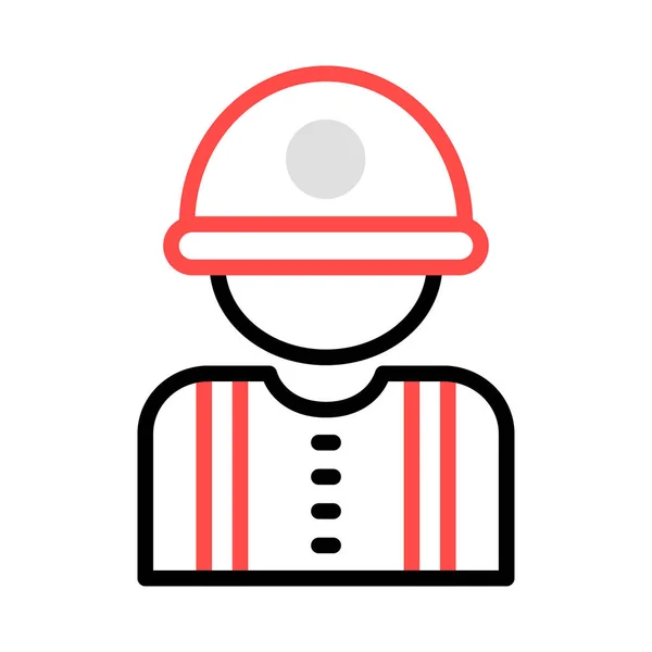 Ingeniero Construcción Avatar Icono Plano Aislado Sobre Fondo Blanco Vector — Vector de stock