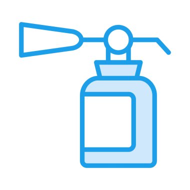 Yangın söndürücü düz simgesi beyaz arka plan, vektör, illüstrasyon izole