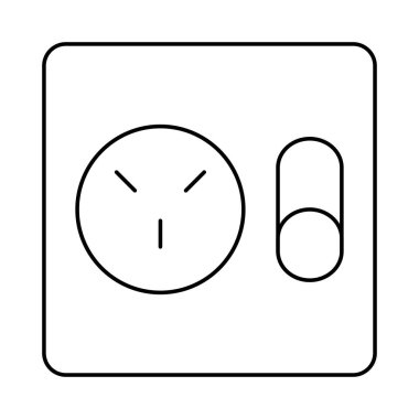 soket düz simgesi beyaz arka plan, vektör, illüstrasyon izole üzerinde anahtarı ile