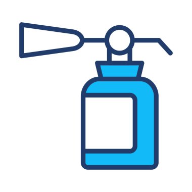 Yangın söndürücü düz simgesi beyaz arka plan, vektör, illüstrasyon izole