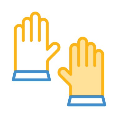 İnşaat eldiven düz simgesi beyaz arka plan, vektör, illüstrasyon izole