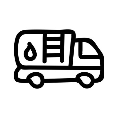 benzin tankeri düz simgesi beyaz arka plan, vektör, illüstrasyon izole