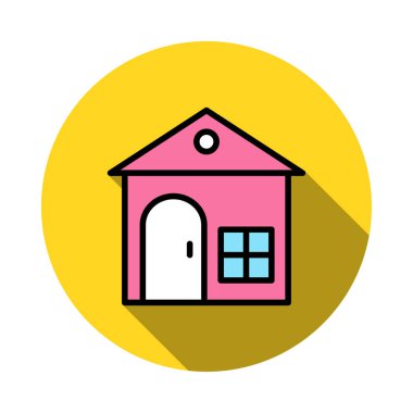 Beyaz arka plan, vektör, illüstrasyon izole pencere düz simgesi olan ev