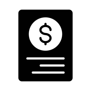 Fatura yaprak düz simgesi beyaz arka plan, vektör, illüstrasyon izole