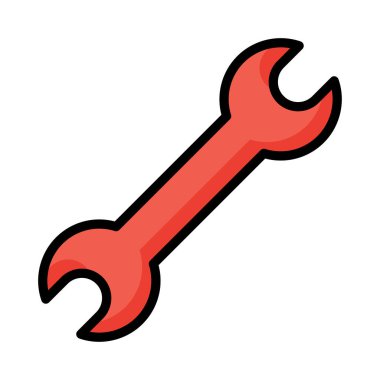 izole beyaz arka plan, vektör, illüstrasyon, onarım kavramı üzerinde düz simgesi anahtarı 