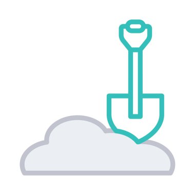 toprak spade inşaat vektör çizim 