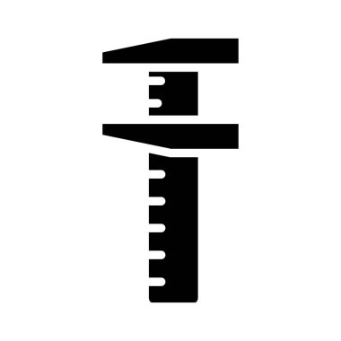 Beyaz arka plan, vektör, illüstrasyon izole ölçüm cetveli düz simgesi