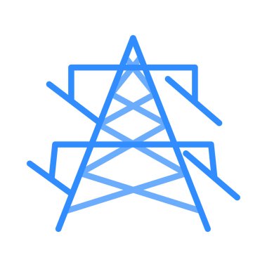 Beyaz arka plan, vektör, illüstrasyon izole elektrik Kulesi düz simgesi